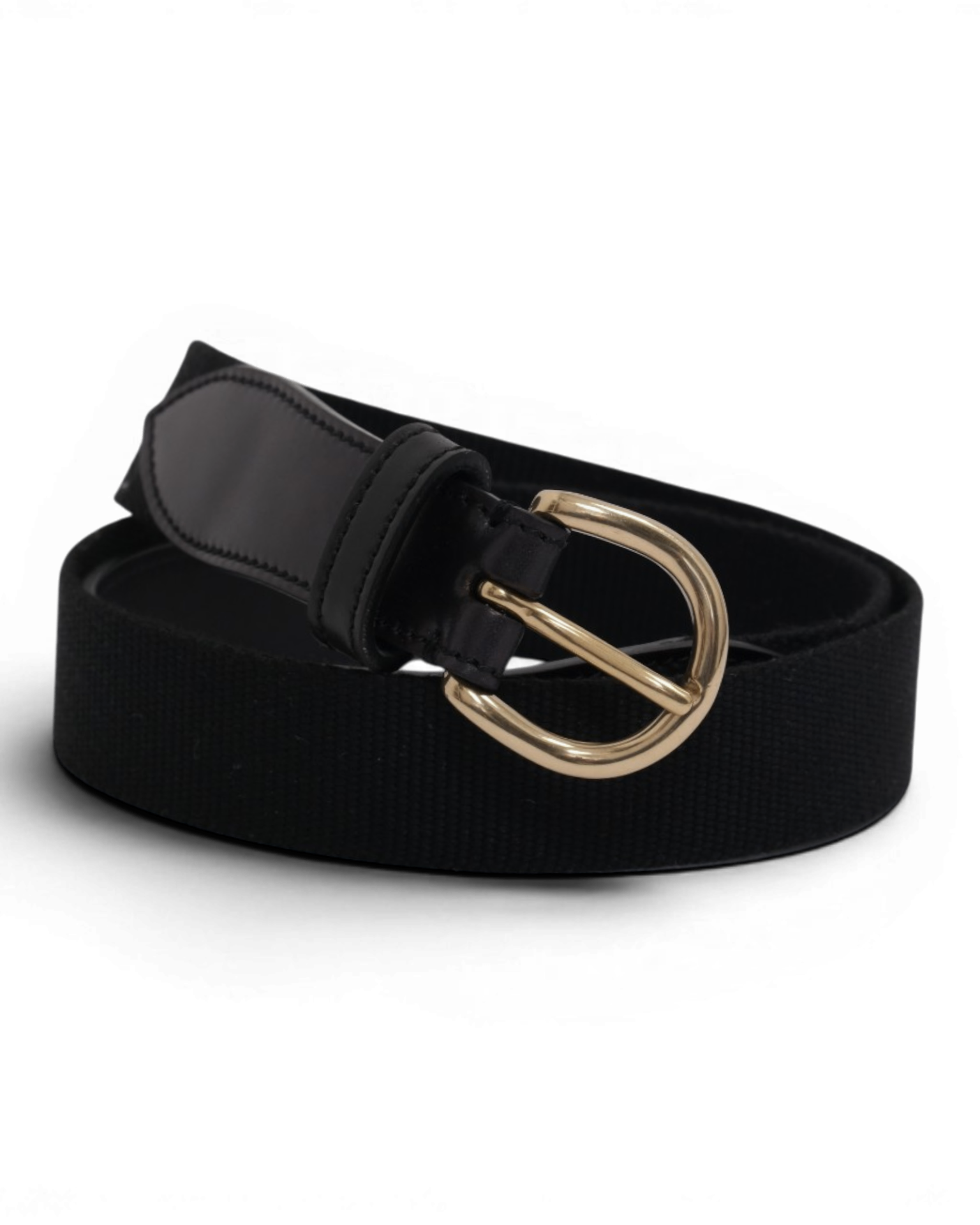 Black Cordovan & Canvas Belt