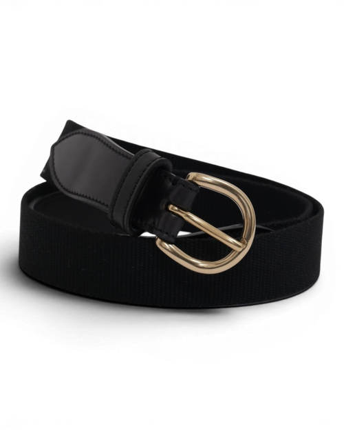 Black Cordovan & Canvas Belt