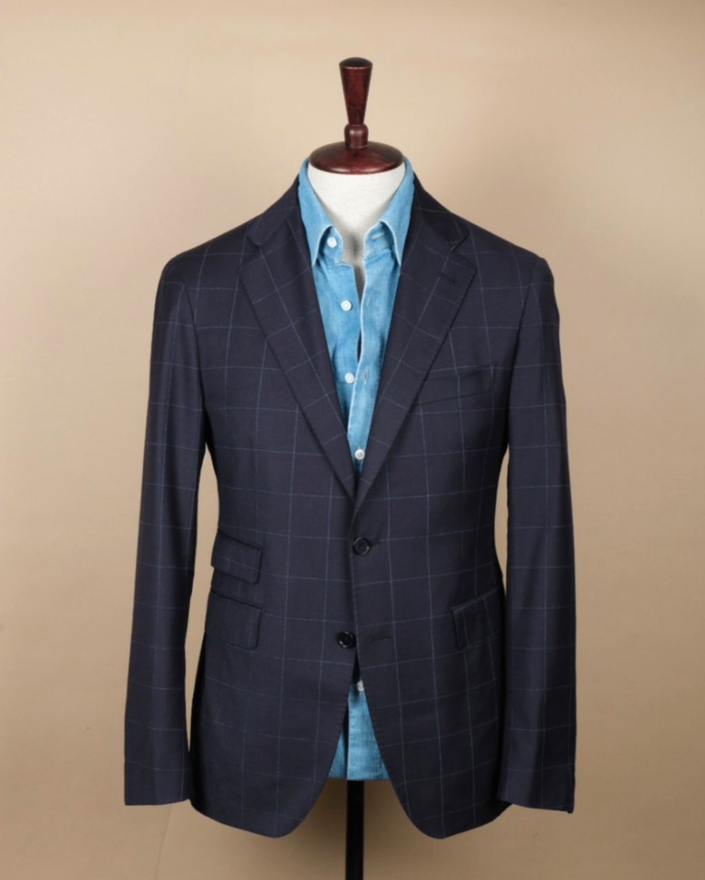Navy/Blue Windowpane Super 130´s Sports Jacket