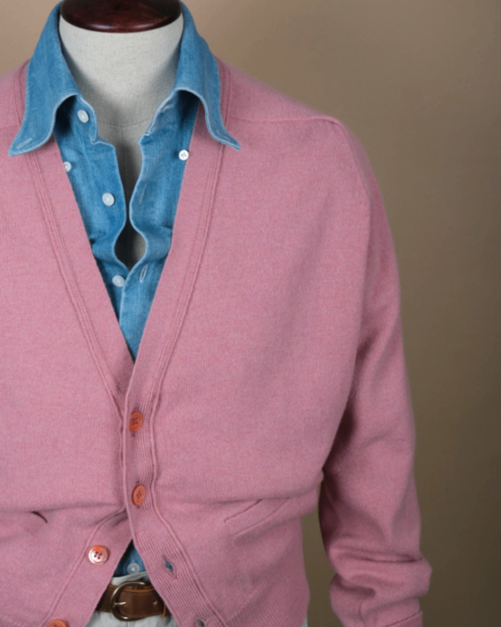 Dusty Pink Geelong Lambswool Cardigan