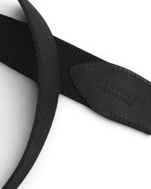 Black Cordovan & Canvas Belt
