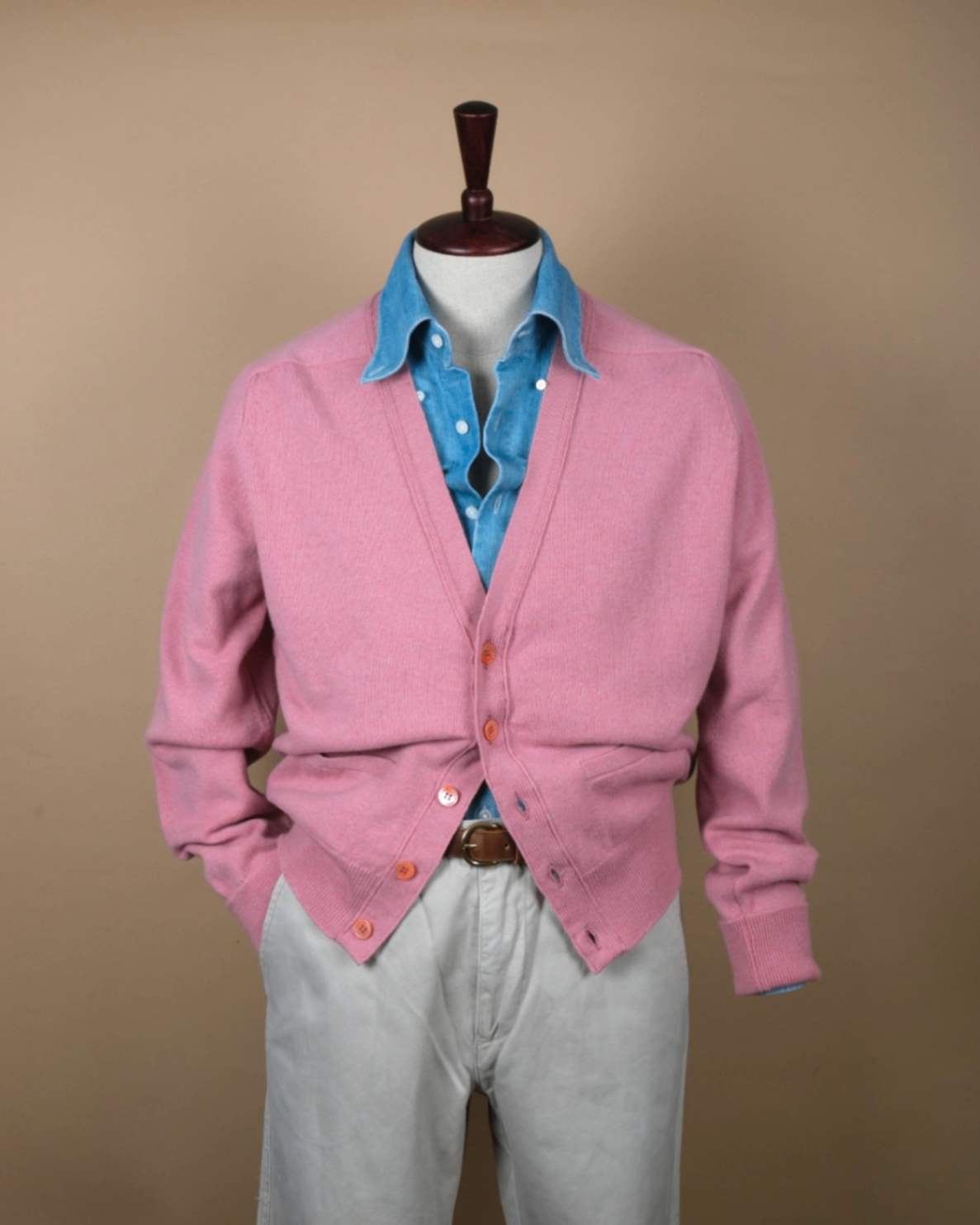 Dusty Pink Geelong Lambswool Cardigan