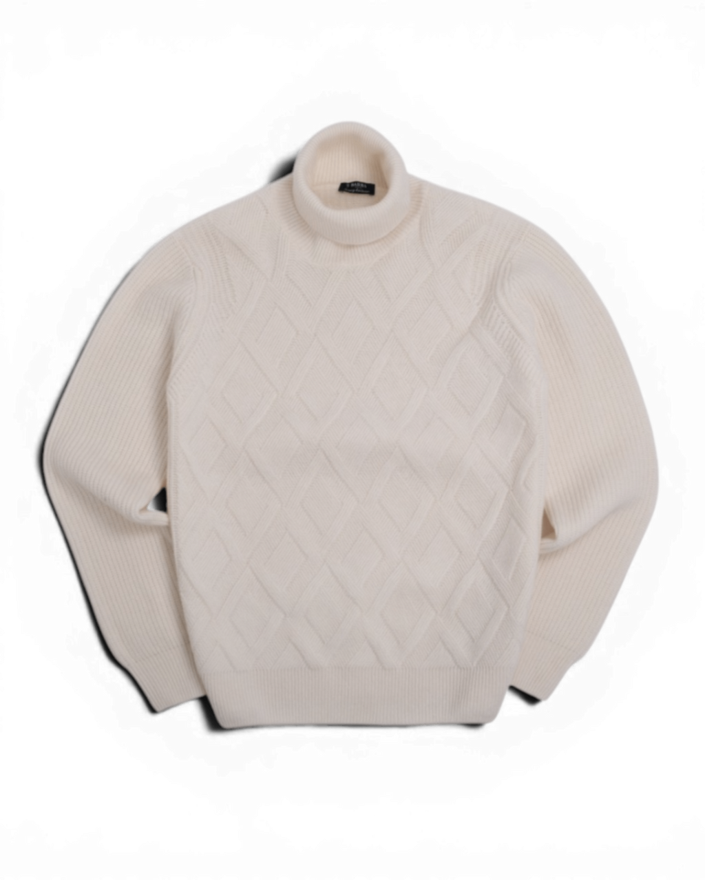 Off-White Dimaond Cable-Knit Chinky Virgin Wool Rollneck