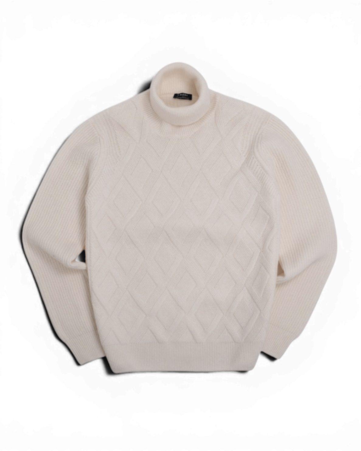 Off-White Dimaond Cable-Knit Chinky Virgin Wool Rollneck
