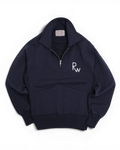 Navy Jersey Zip Polo Sweatshirt