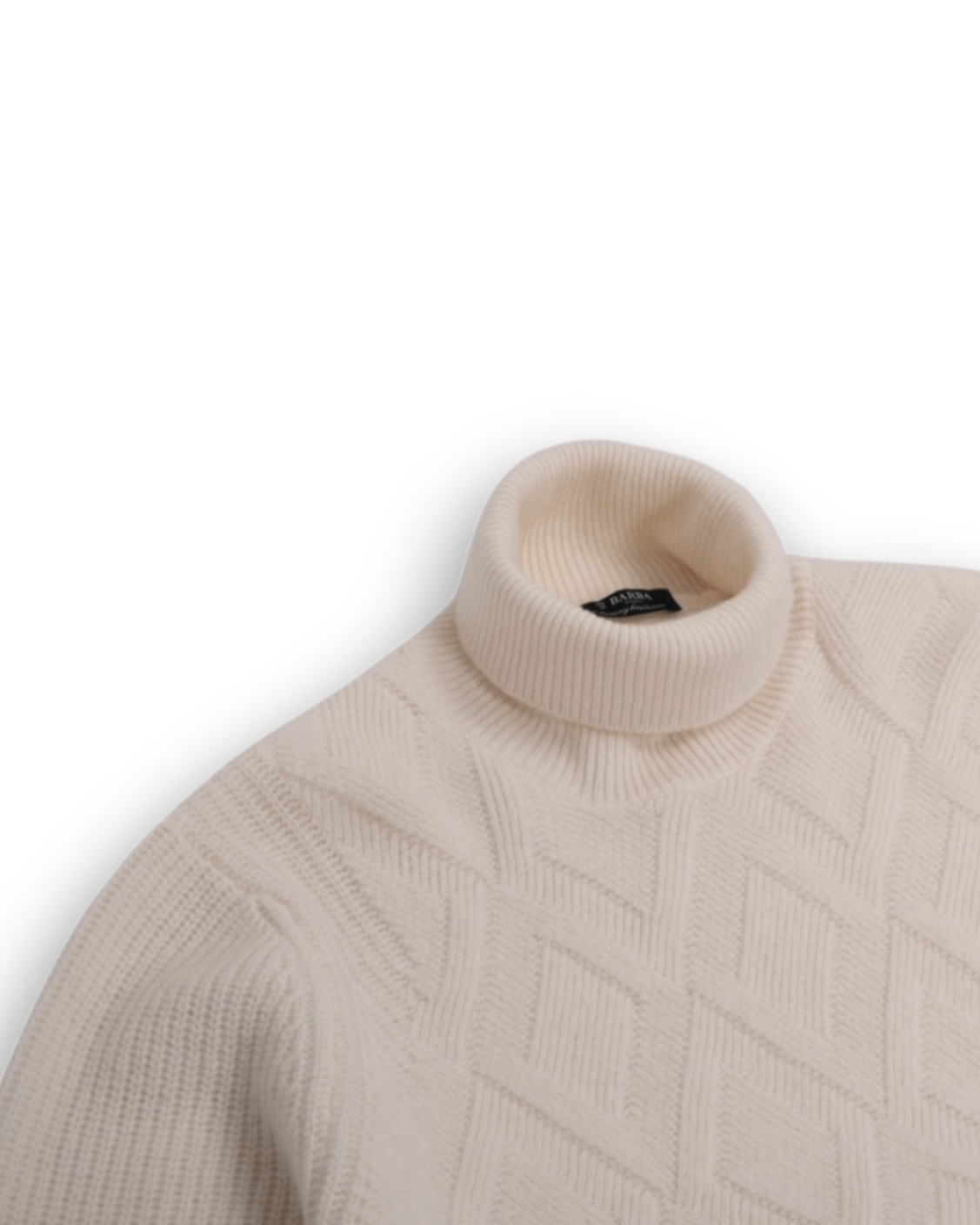 Off-White Dimaond Cable-Knit Chinky Virgin Wool Rollneck