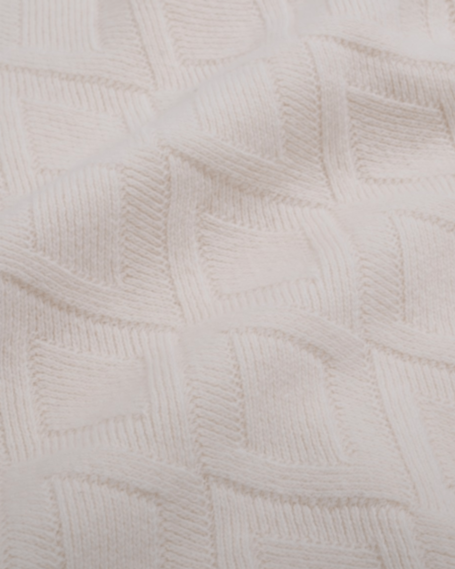 Off-White Dimaond Cable-Knit Chinky Virgin Wool Rollneck