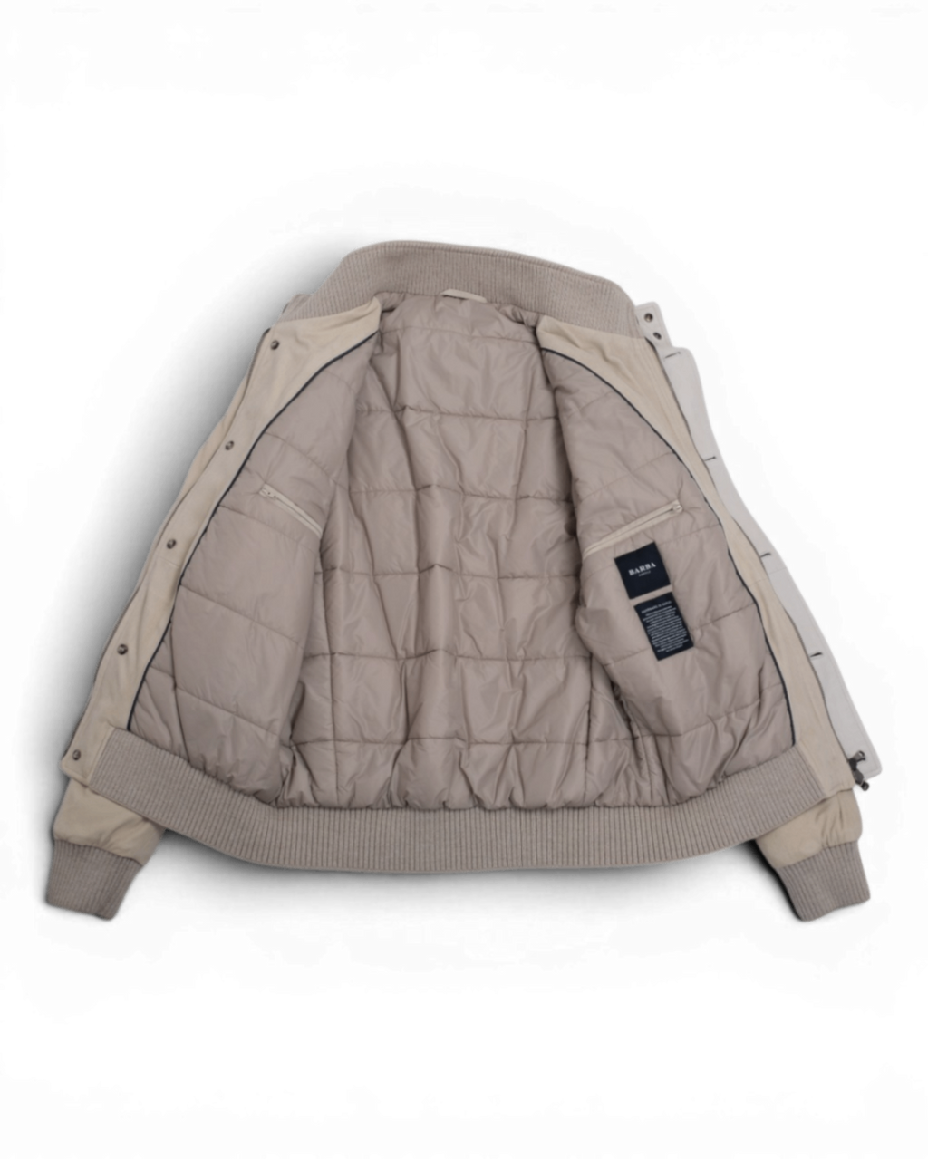 Stone Beige Suede Flight Jacket