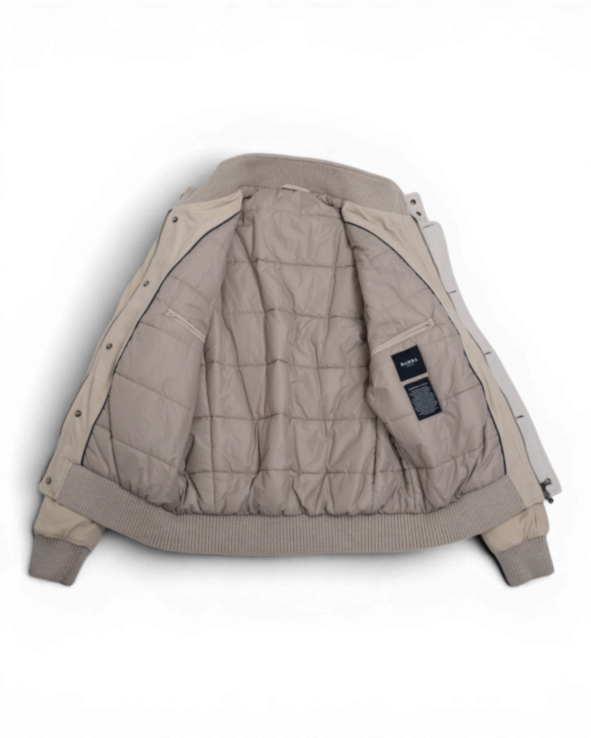 Stone Beige Suede Flight Jacket
