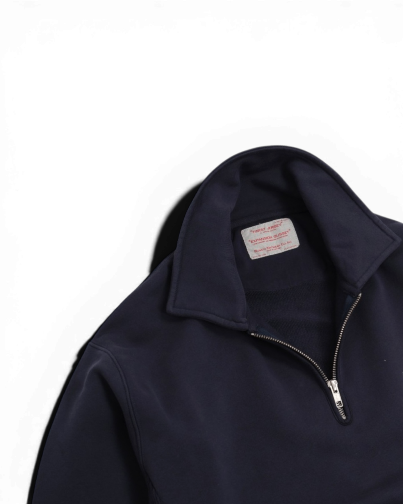 Navy Jersey Zip Polo Sweatshirt