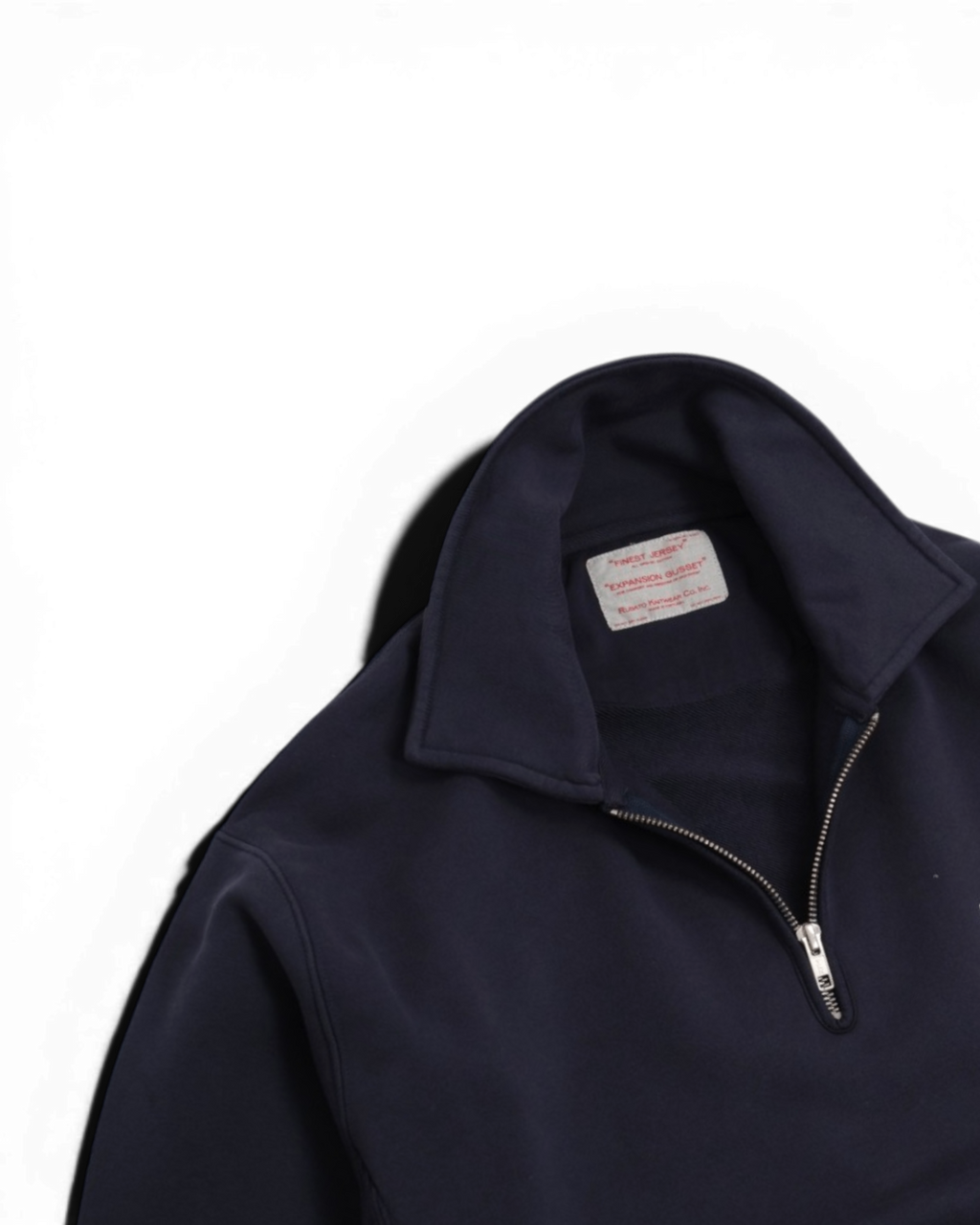Navy Jersey Zip Polo Sweatshirt