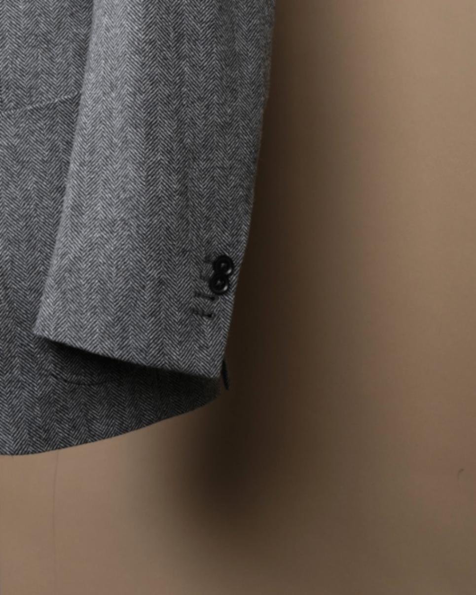 Herringbone Wool/Cashmere Sports Jacket