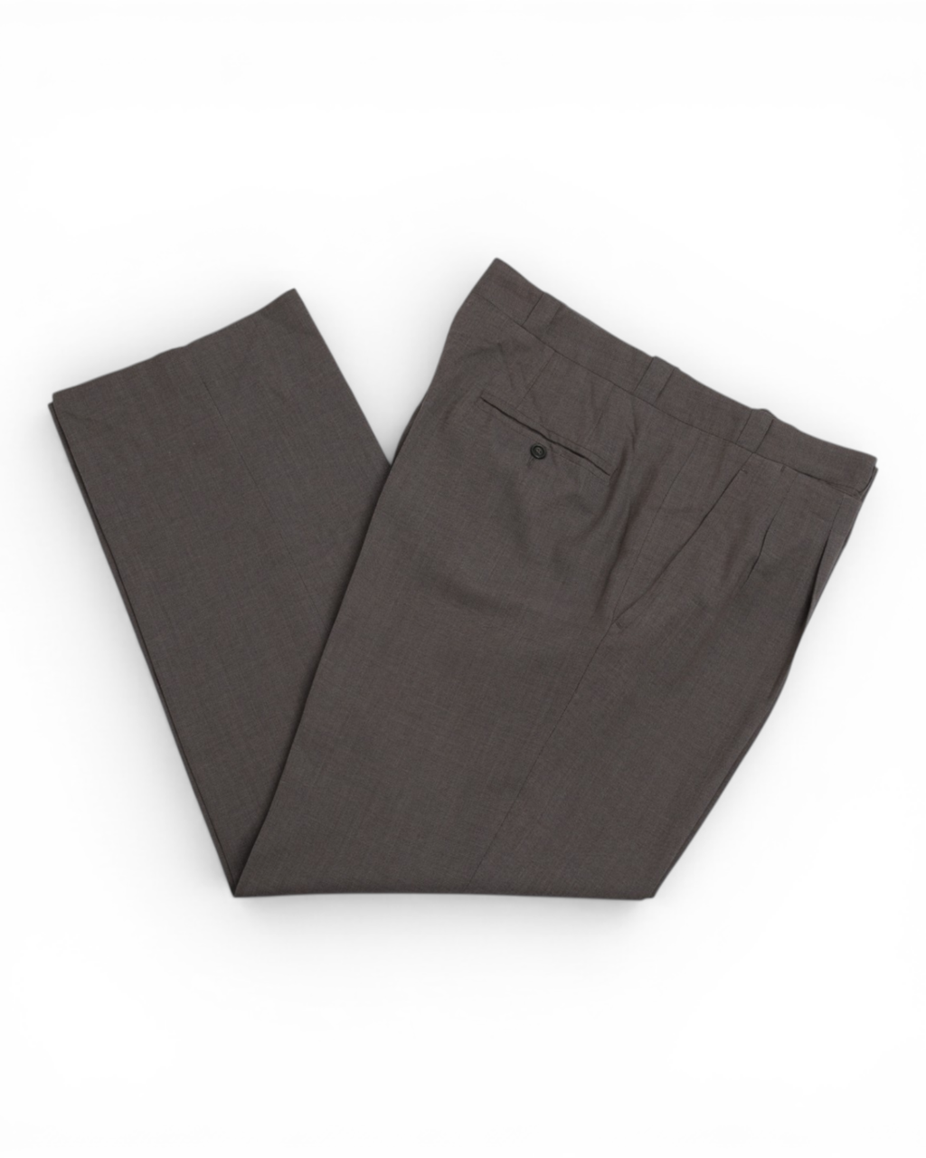 Mid Grey Mid-Rise Pleated Trousers