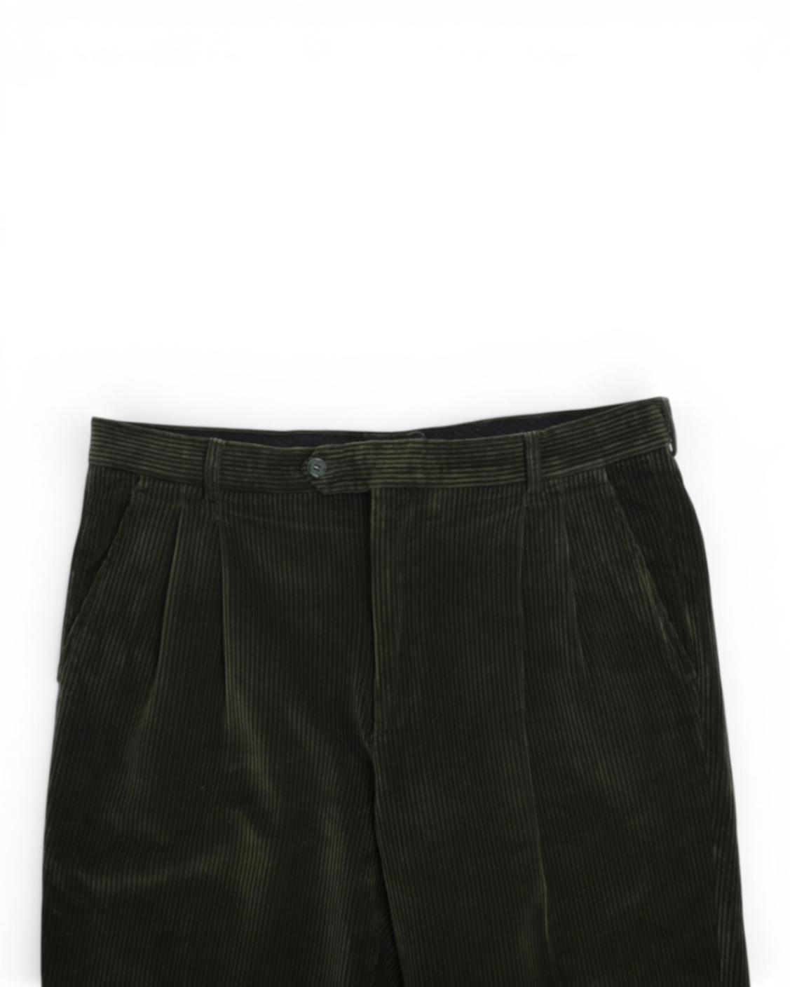 Dark Forest Pleated Corduroy Trousers