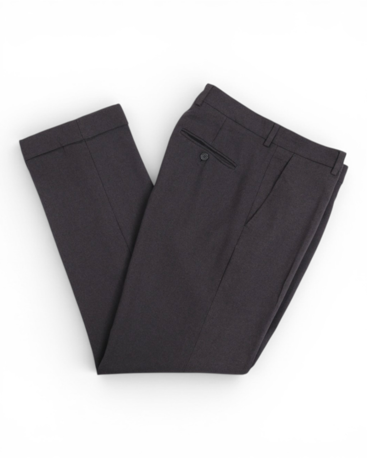 Dark Grey High Rise Wool Trousers