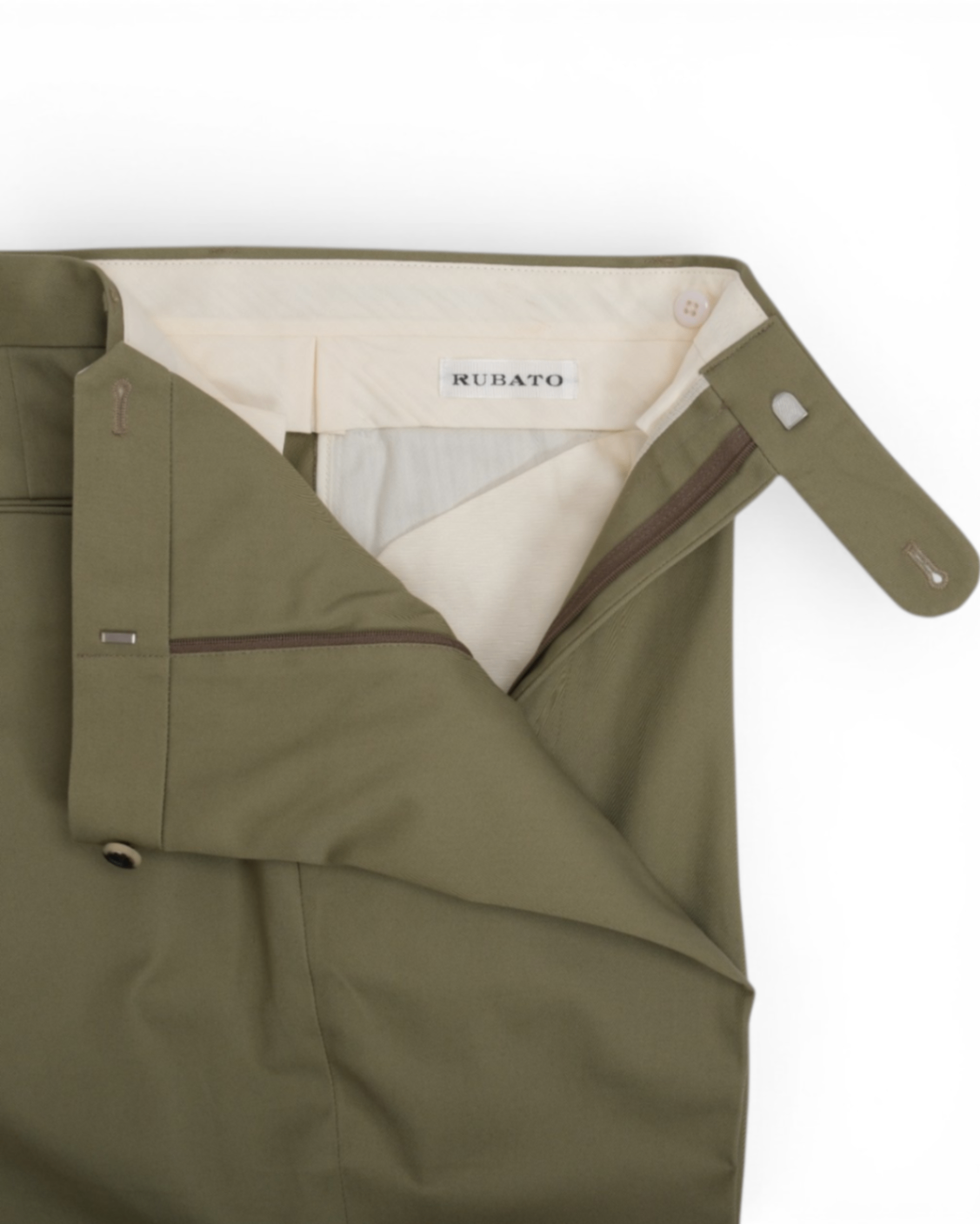 Olive Cotton Slacks
