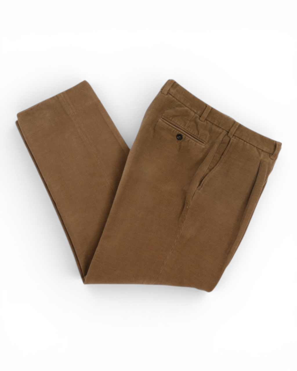 Brown Pleated Corduroy Trousers