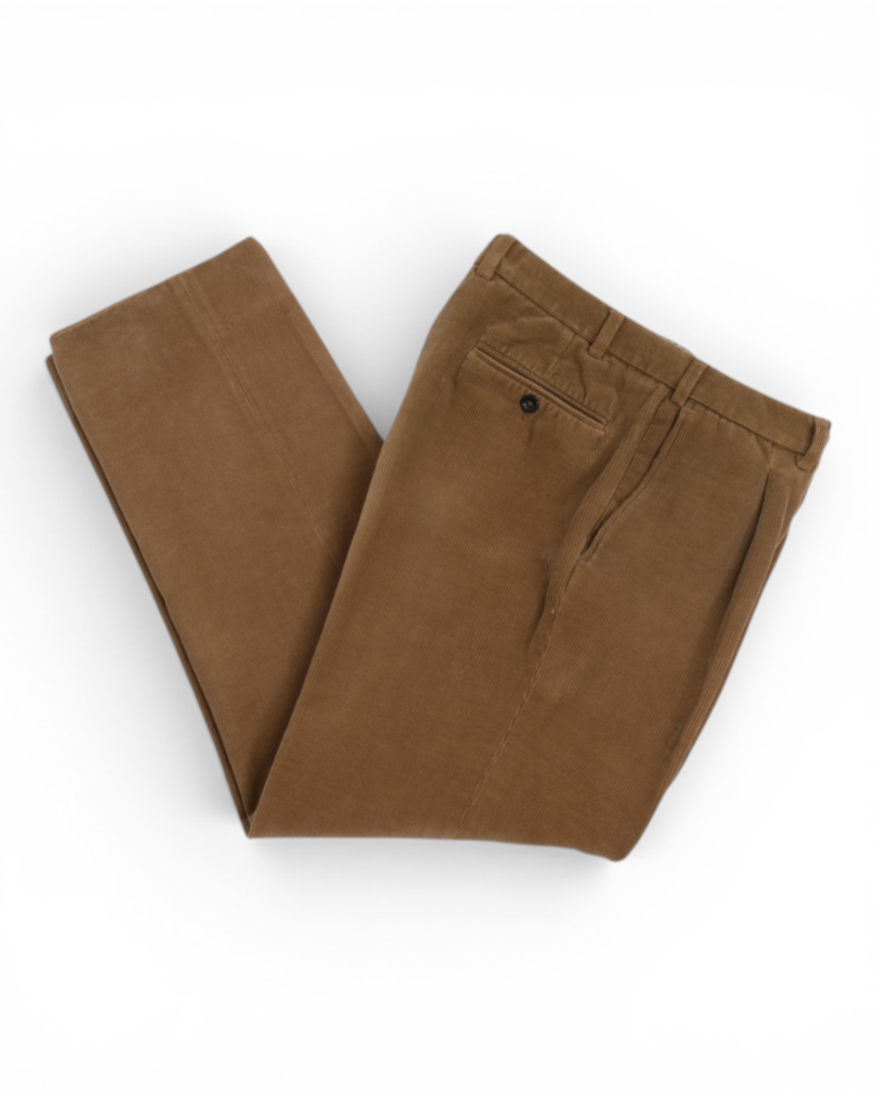 Brown Pleated Corduroy Trousers
