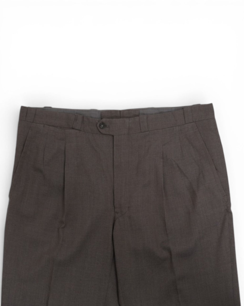 Mid Grey Mid-Rise Pleated Trousers