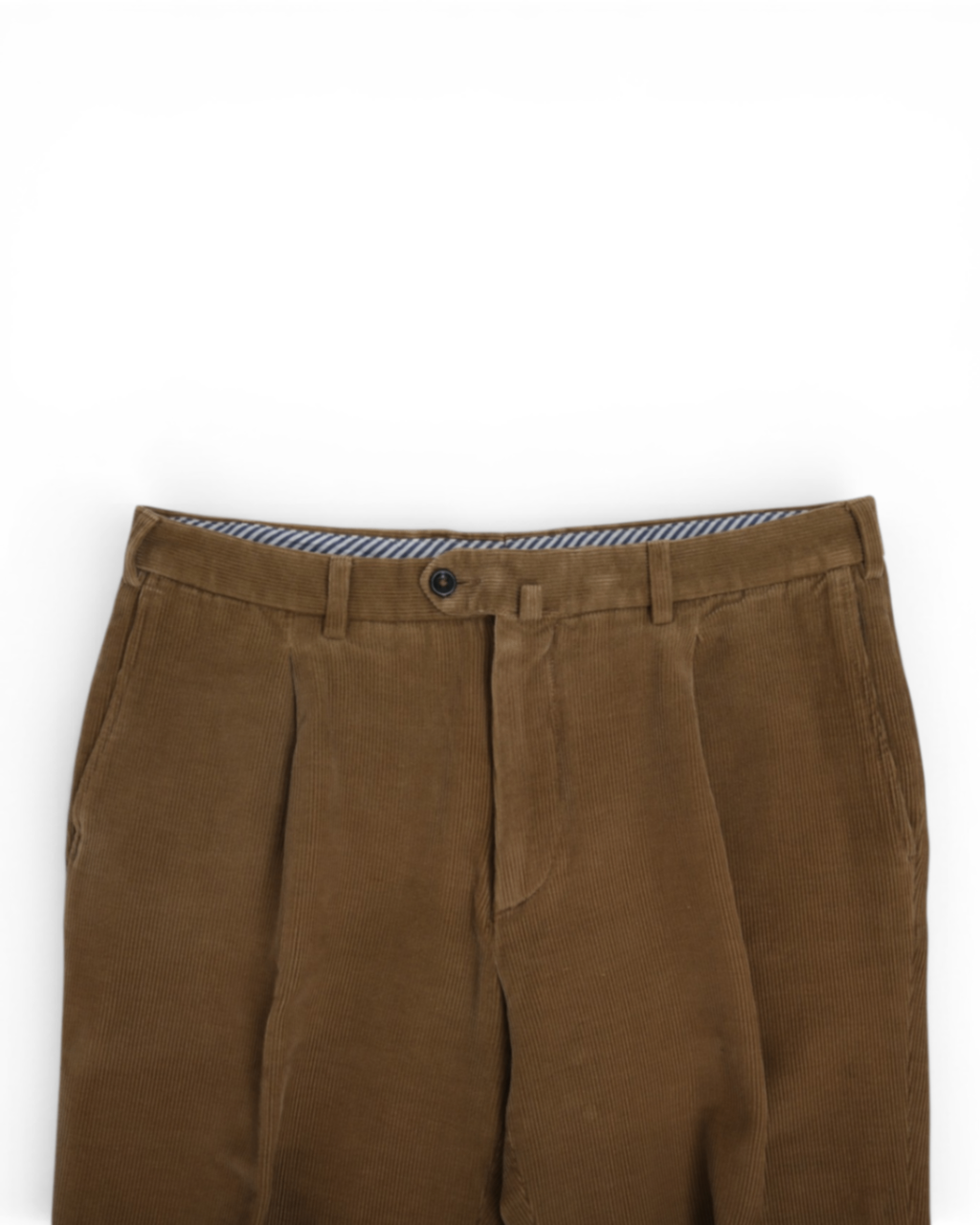 Brown Pleated Corduroy Trousers