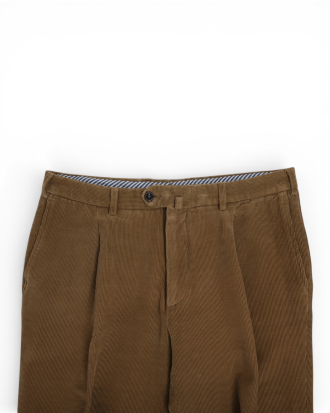 Brown Pleated Corduroy Trousers