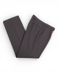 Muted Moss Flannel Mid-Rise Pleated Trousers