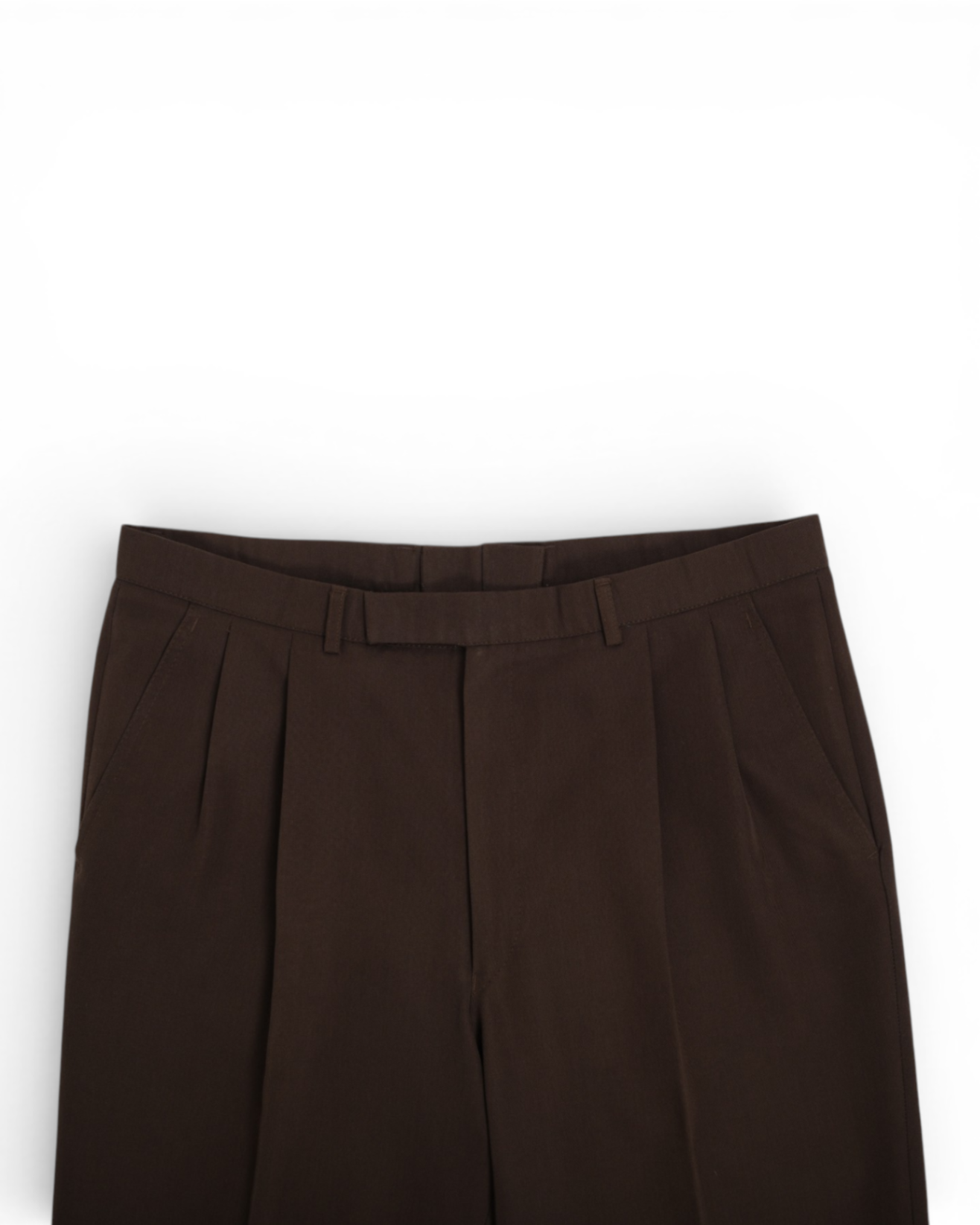 Brown High Rise Pleated Wool Trousers, Made in Sweden
