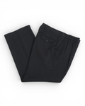 Black High-Rise Full Cut Wool Twill Trousers