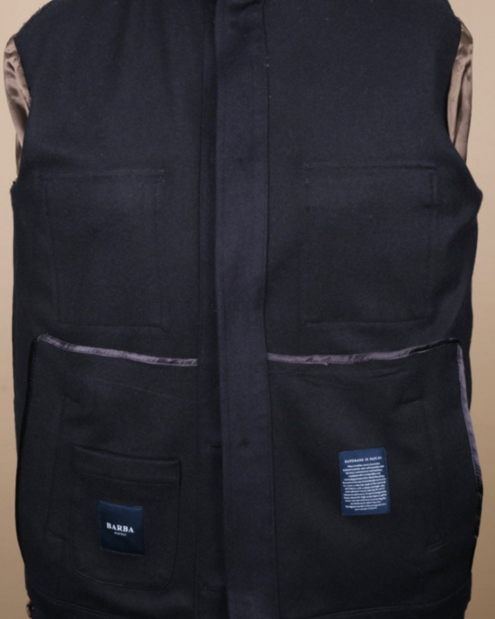 Dark Navy "Capolavoro" Virgin Wool Overshirt