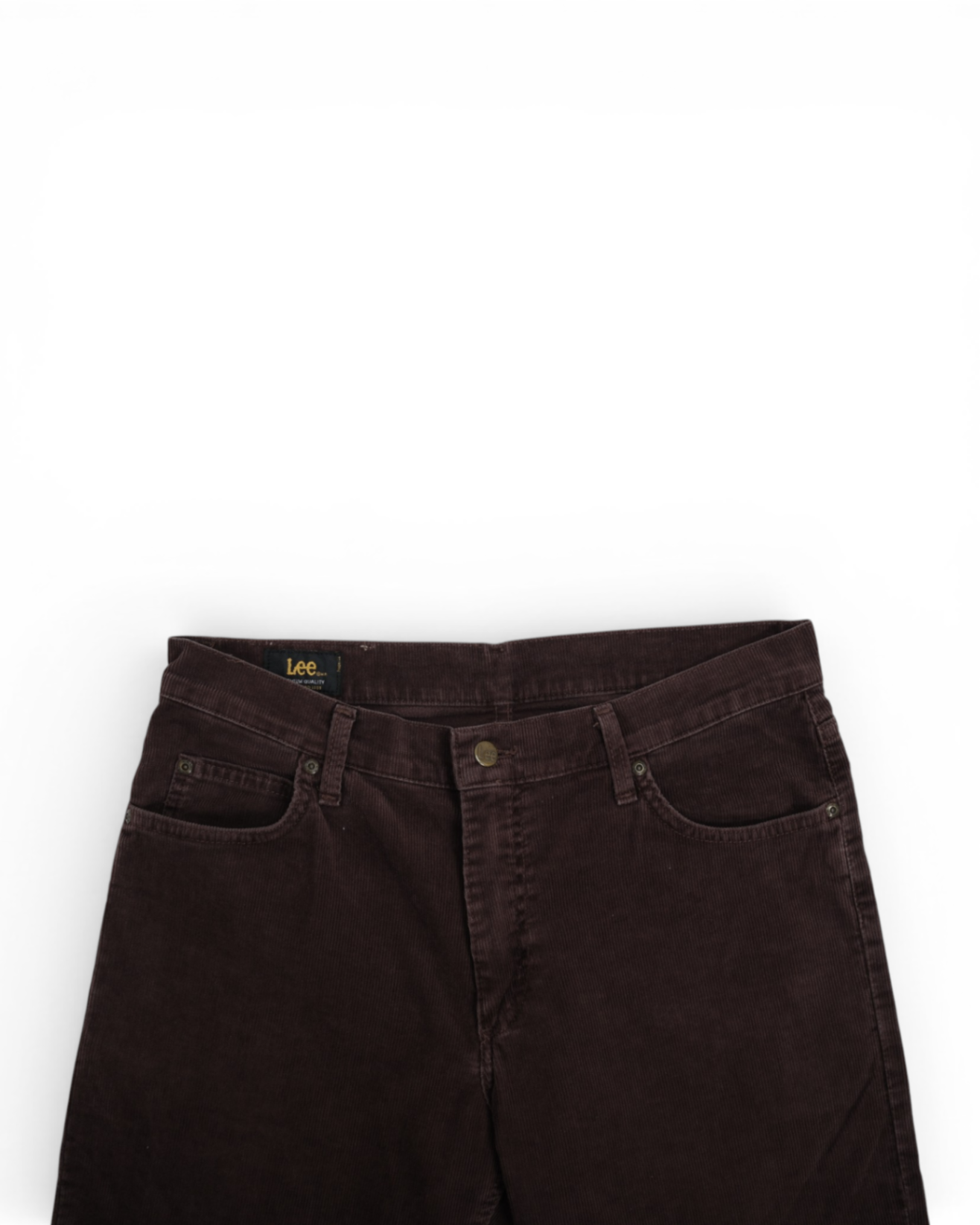 Brown High Rise 5-Pocket Corduroy Trousers
