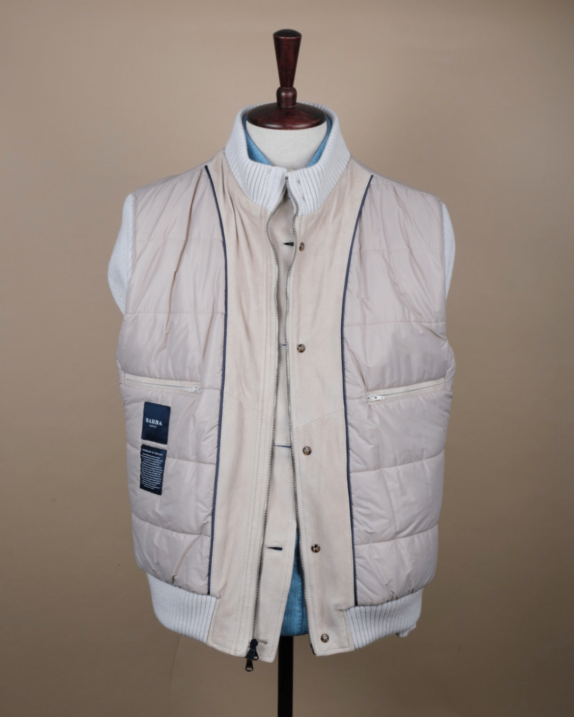 Stone Beige Panel Flight Jacket