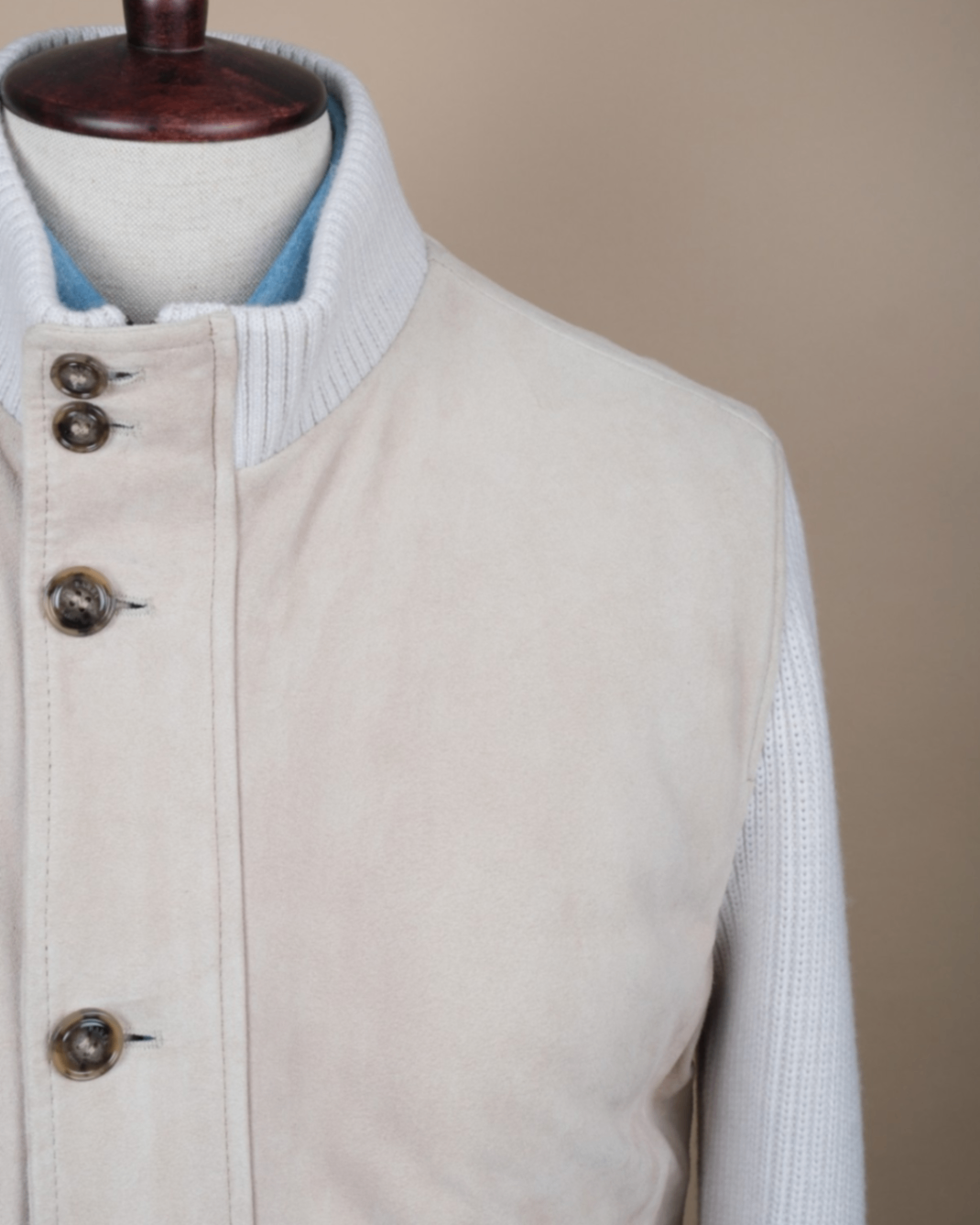Stone Beige Panel Flight Jacket