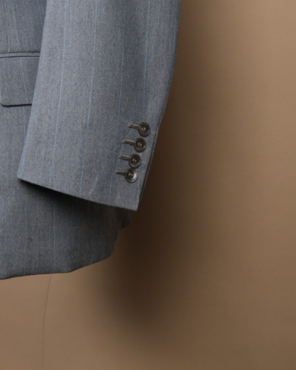Stone Blue Striped Wool Suit