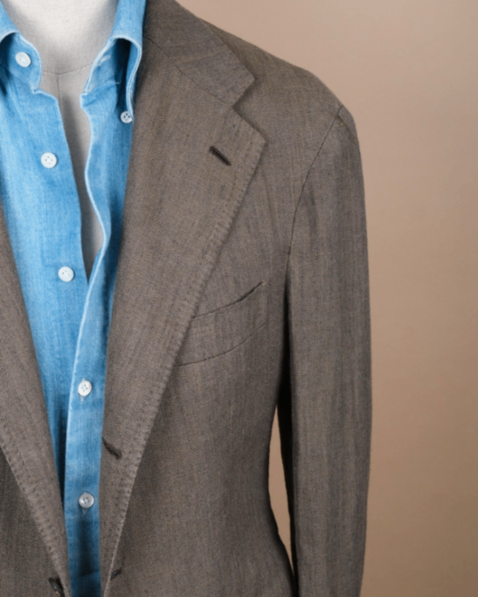 Muted Moss Anglo-Italian Silk/Linen Sports Jacket