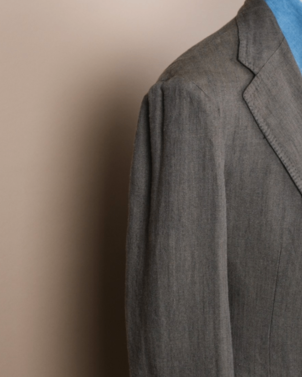 Muted Moss Anglo-Italian Silk/Linen Sports Jacket