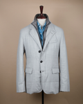 Light Grey Rugby Flannel Panel-Padded Blazer
