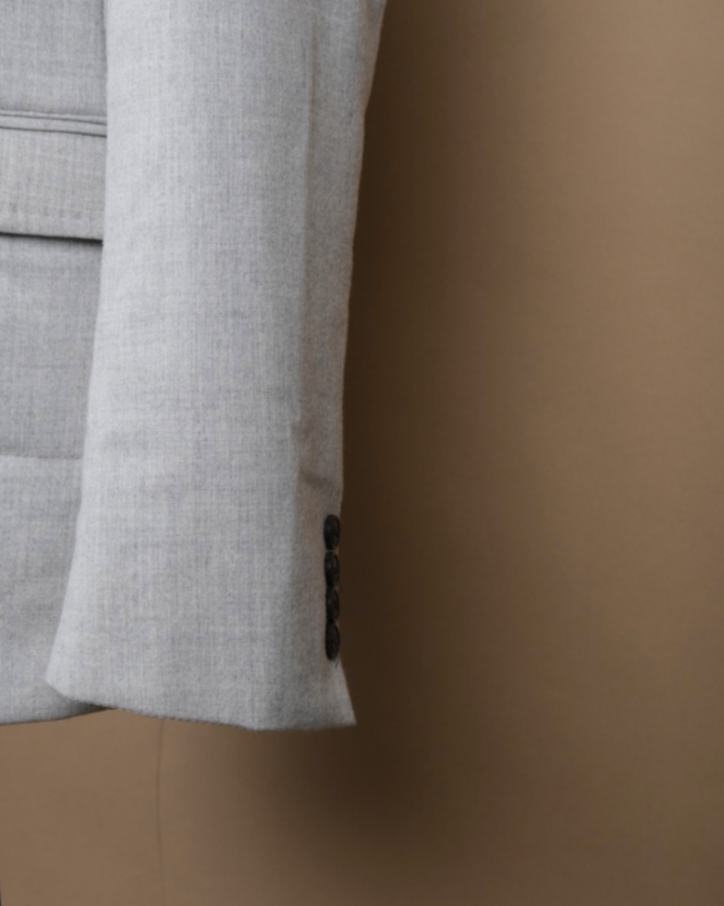 Light Grey Rugby Flannel Panel-Padded Blazer
