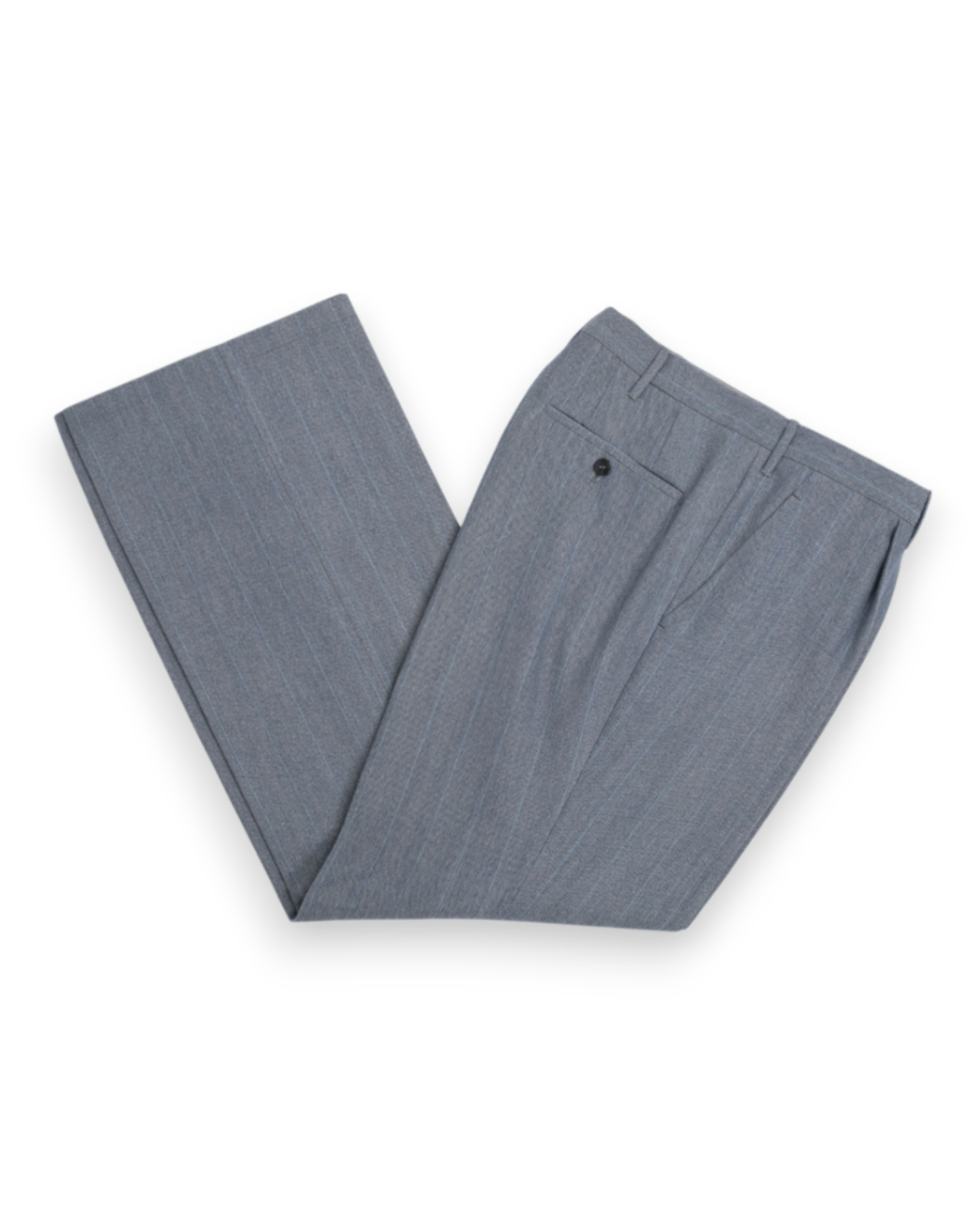 Stone Blue Striped Wool Suit