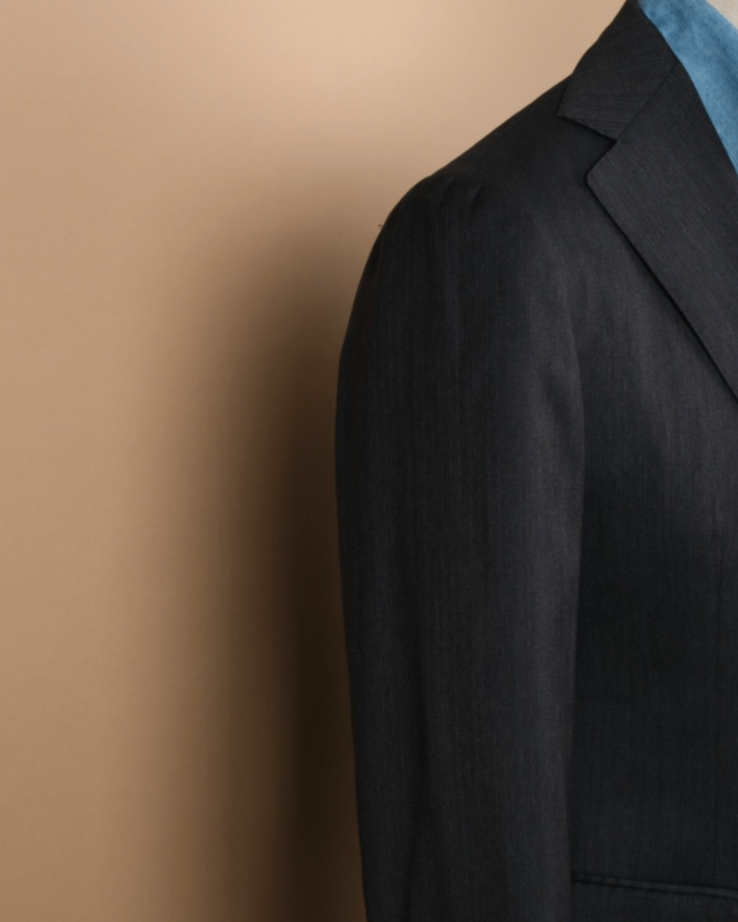 Dark Grey/Navy Herringbone Wool/Silk Sports Jacket