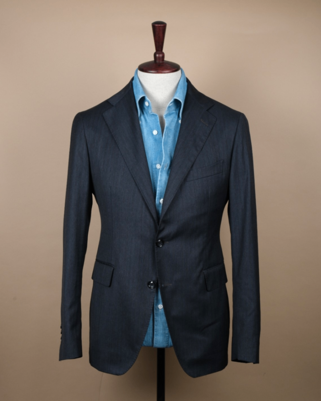Dark Grey/Navy Herringbone Wool/Silk Sports Jacket