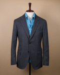 Dark Grey Wool Flannel Suit Jacket