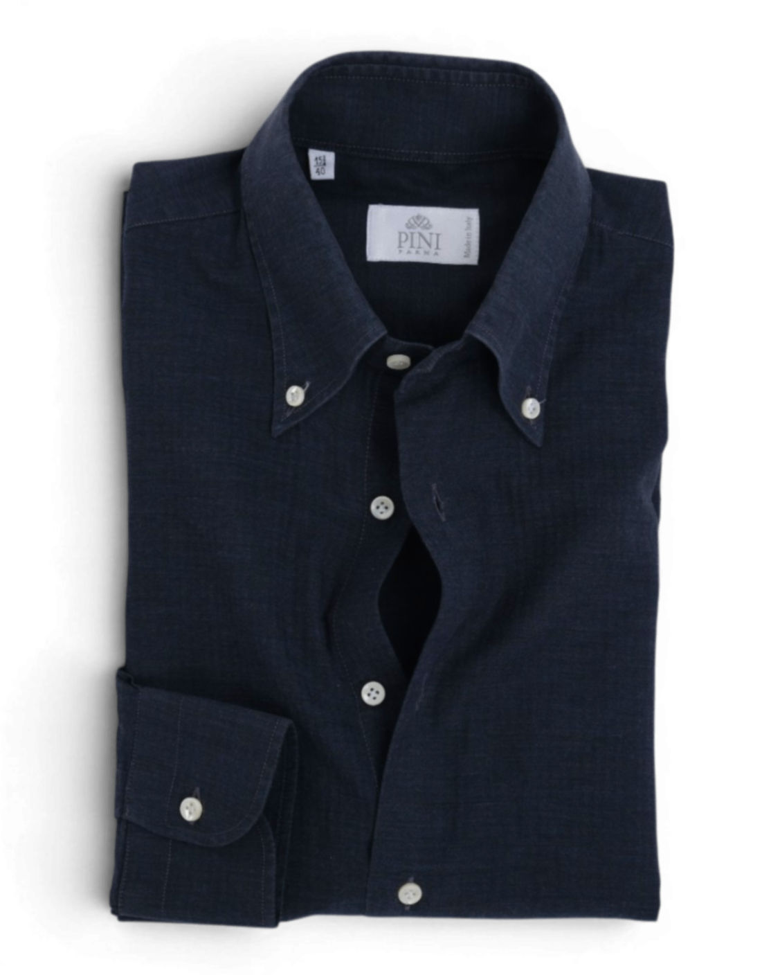 Navy Herringbone Summer Flannel BD. Shirt