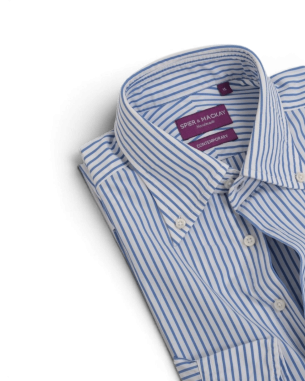 White/Blue Bengal Stripe BD. Poplin Shirt