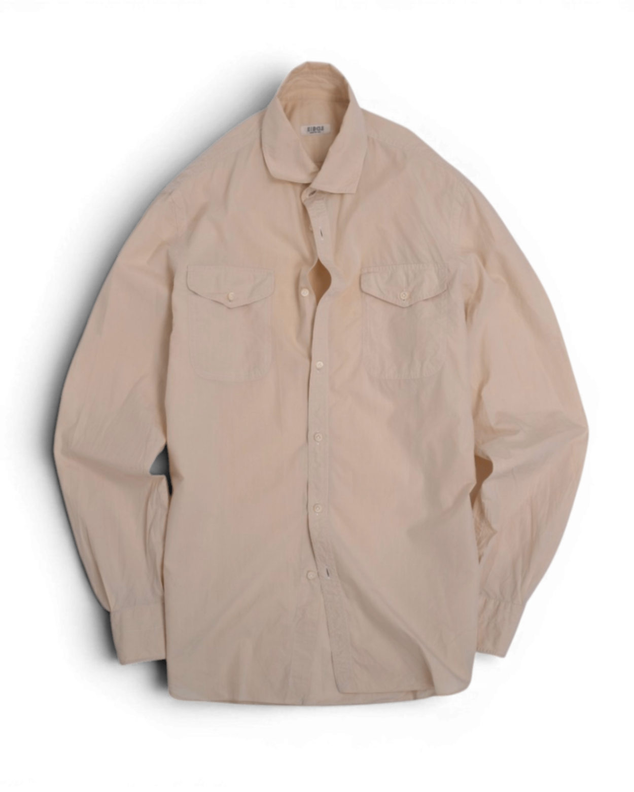 Beige "Feather-Light" Cotton Poplin Shirt