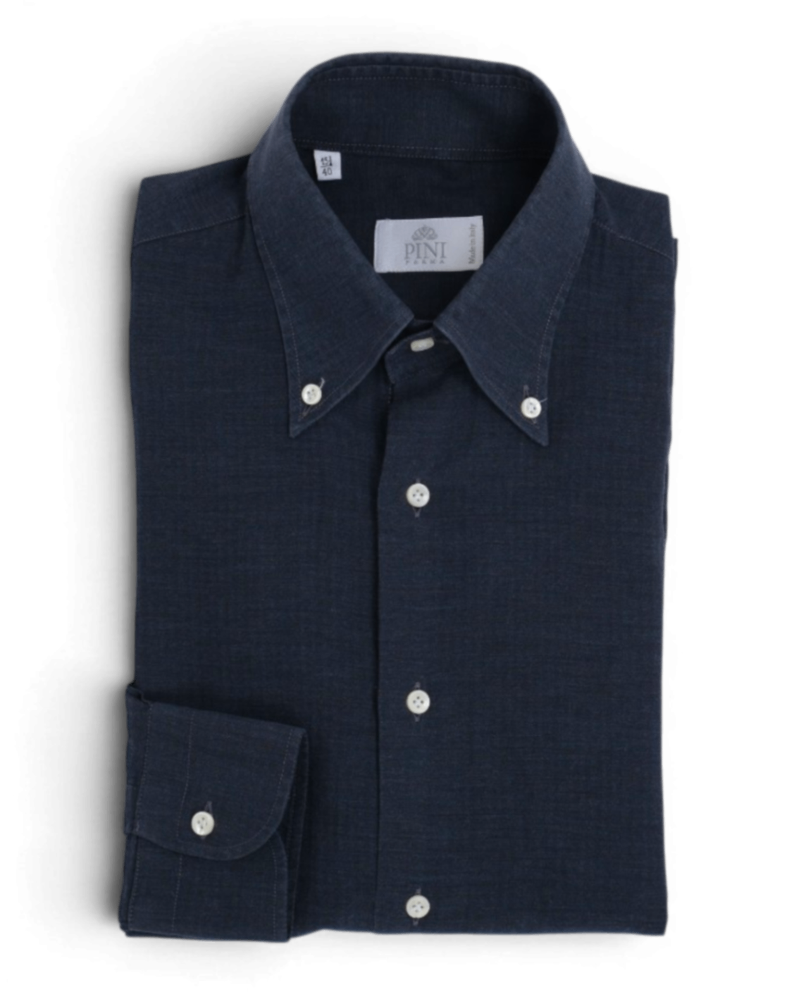Navy Herringbone Summer Flannel BD. Shirt