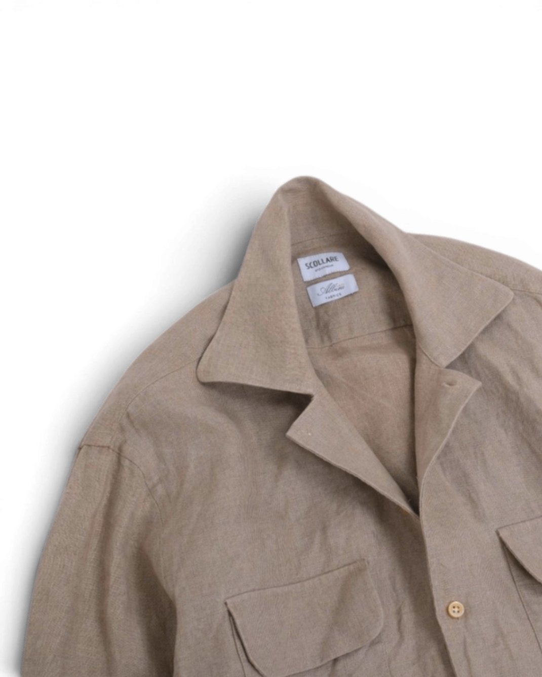Oatmeal Albini Camp-Collar Shirt