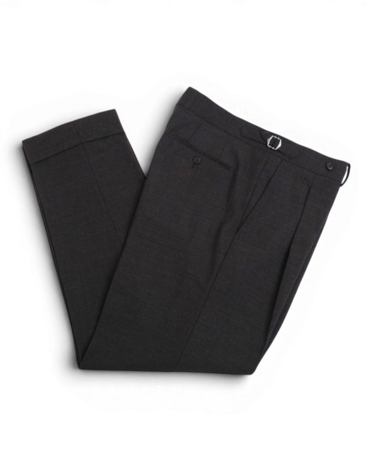 Dark Brown High-Twist High-Rise Pleated Trousers