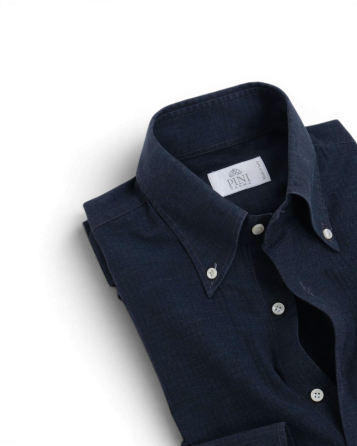 Navy Herringbone Summer Flannel BD. Shirt