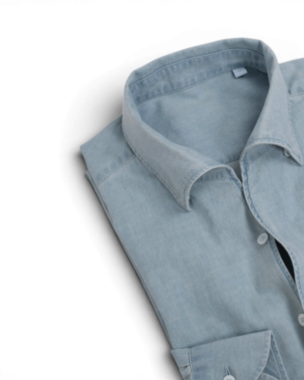 Light Blue Denim One-Piece Collar Shirt