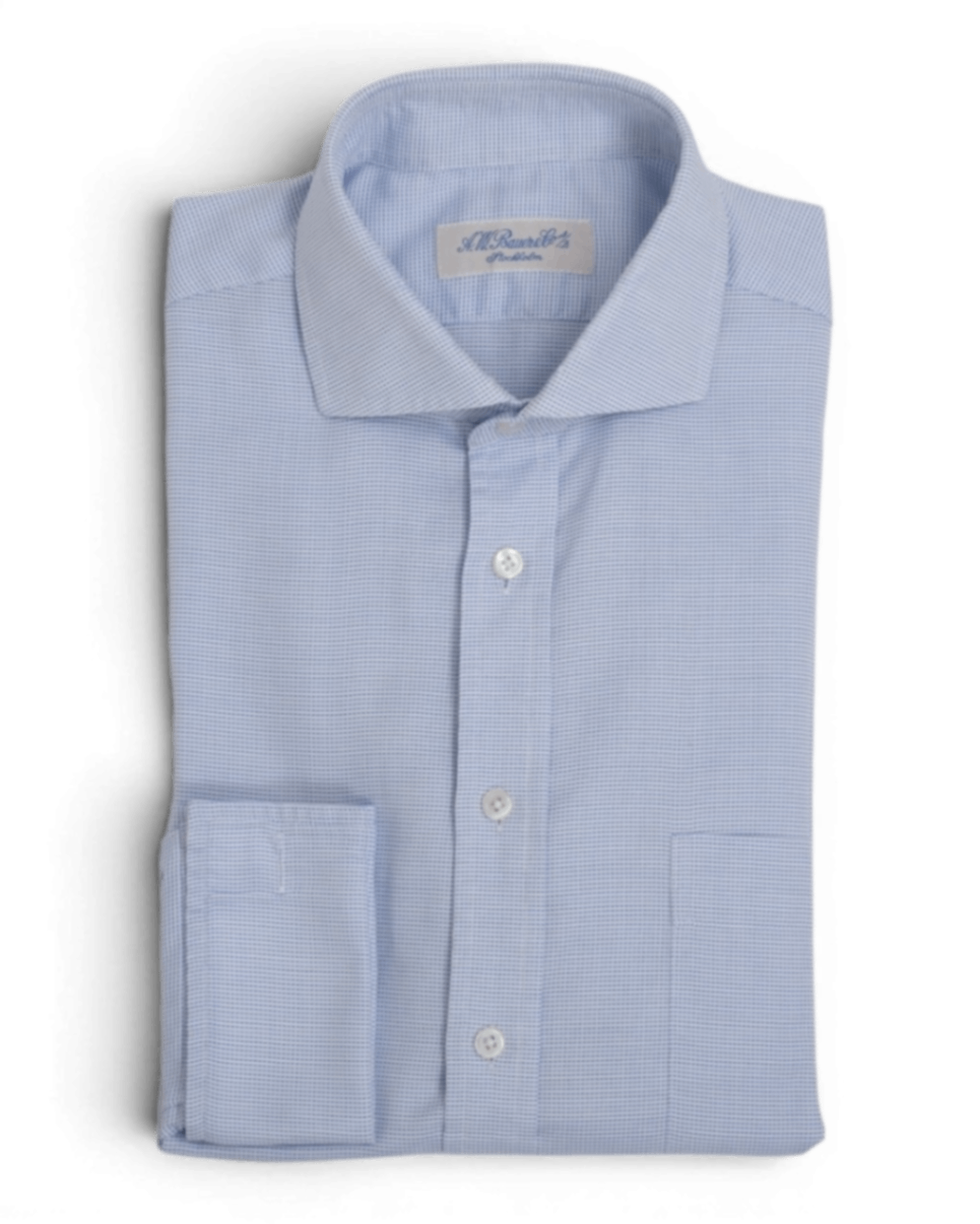 White/Blue French Cuff Dobby Shirt